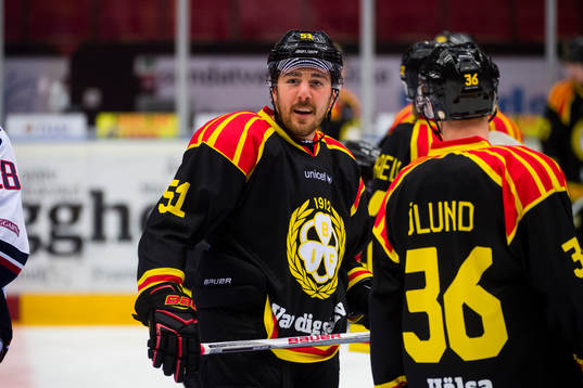 Brynäs Marc Zanetti före ishockeymatchen i SHL mellan