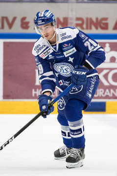 Leksands Tobias Forsberg  i ishockeymatchen i SHL mellan