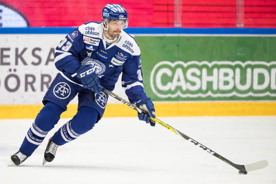 Leksands Markus Lauridsen  i ishockeymatchen i SHL mellan