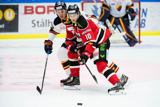 Djurgårdens David Bernhardt och Malmö Redhawks Robin