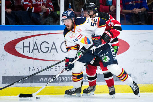 Djurgårdens Mikael Ahlén och Malmö Redhawks Erik