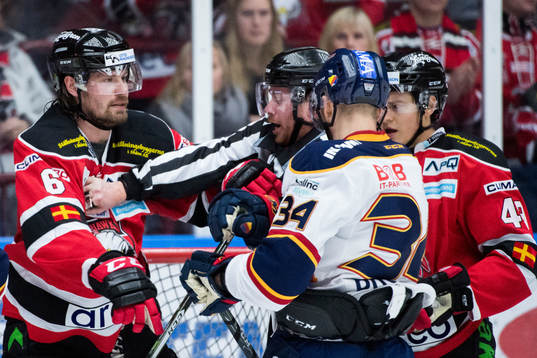 Malmö Redhawks Stefan Warg och Djurgårdens Daniel Brodin
