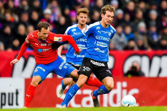 Helsingborgs Anton Wede och Halmstads Alexander Henningsson