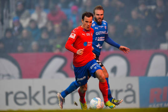 Helsingborgs Anton Wede och Halmstads Jesper Westerberg