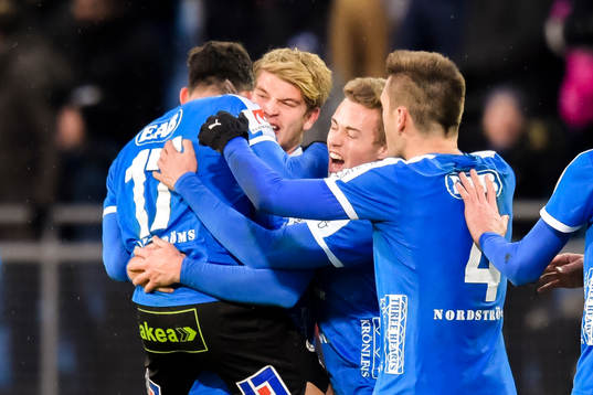 Halmstads Marcus Mathisen jublar