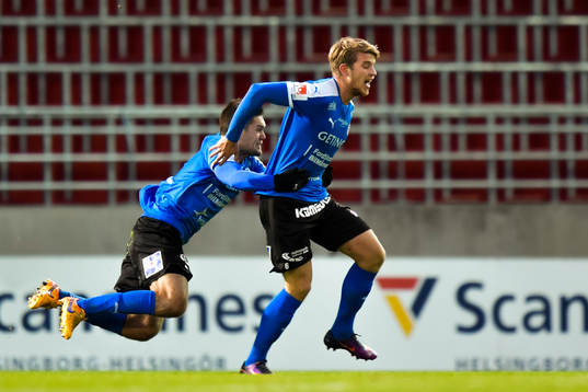 Halmstads Marcus Mathisen jublar
