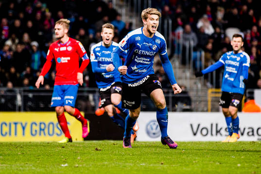 Halmstads Marcus Mathisen jublar