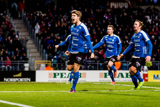 Halmstads Marcus Mathisen jublar