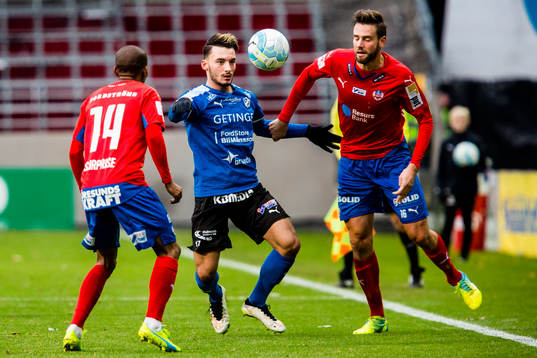 Halmstads Sead Haksabanovic och Helsingborgs Mikael Dahlberg