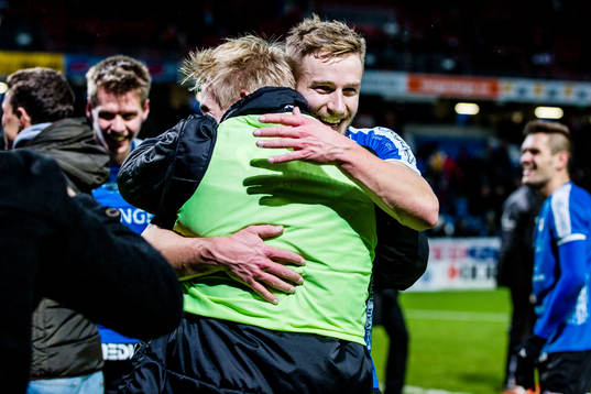 Halmstads spelare jublar