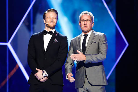 Supportern Marcus Lidman och f d förbundskaptenen Erik