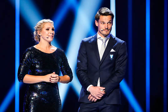 Programledare Anna Brolin och Markus Rosenberg, Malmö FF