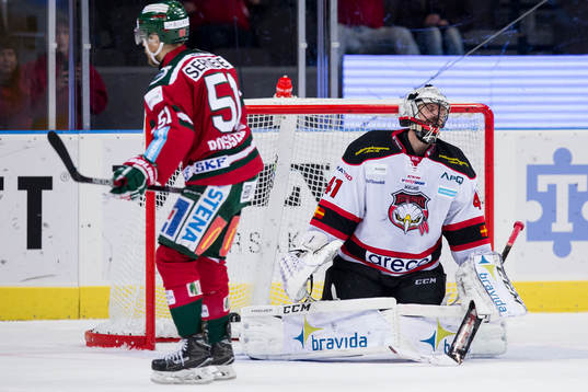 Malmö Redhawks målvakt Cristopher Nihlstorp deppar