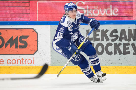 Leksands Johan Porsberger  i ishockeymatchen i SHL mellan
