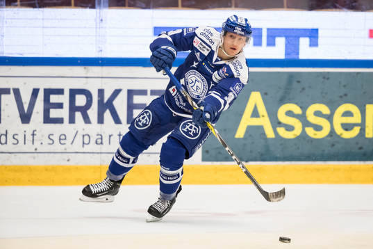 Leksands Daniel Bertov  i ishockeymatchen i SHL mellan