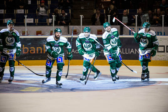 Färjestads Joel Eriksson Ek, Milan Gulas, Anton Grundel,