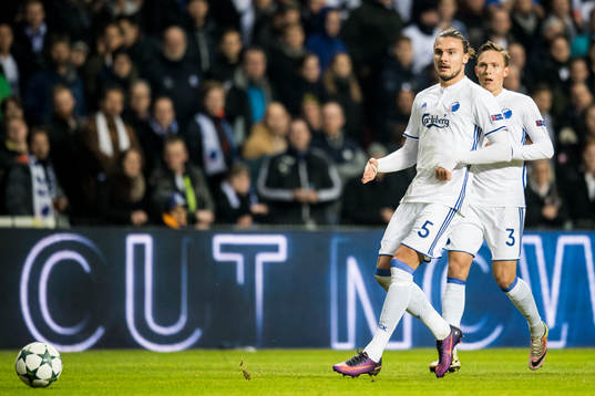 FC Köpenhamns Erik Johansson och Ludwig Augustinsson
