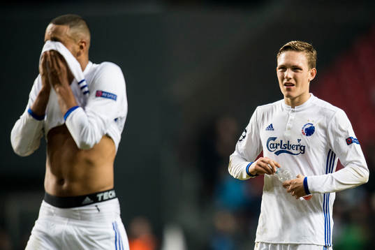 FC Köpenhamns Ludwig Augustinsson och Mathias Jörgensen