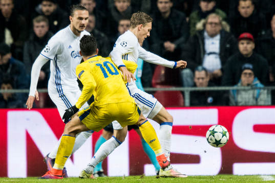 FC Köpenhamns Erik Johansson och Ludwig Augustinsson