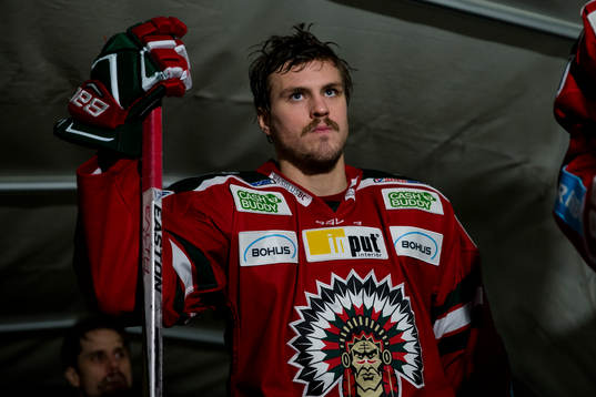 Frölundas Sebastian Stålberg innan ishockeymatchen i SHL
