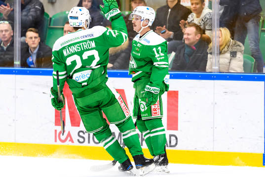 Rögles Sebastian Wännström och Bryan Lerg jublar