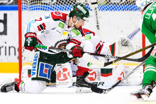 Frölundas Henrik Tömmernes täcker ett skott