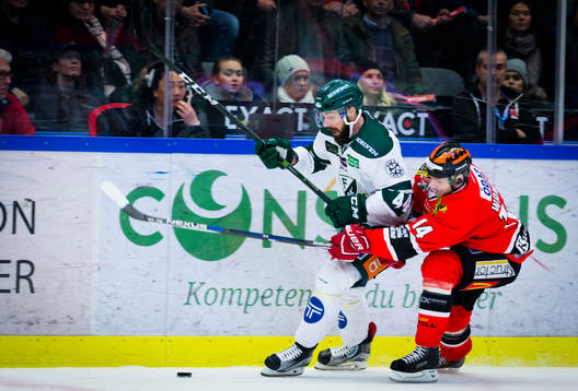 Färjestads Milan Gulas och Örebros Tom Wandell