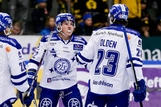 Leksands Martin Grönberg och Sondre Olden jublar