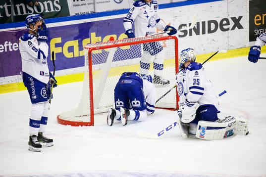 Leksands Lukas Ericsson , Markus Lauridsen och målvakt