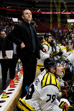 Brynäs tränare Thomas Berglund i båset