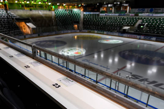 Vy från pressläktaren i Lindab Arena