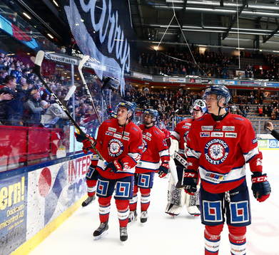 Linköpings spelare med Henrik Törnqvist och Emil