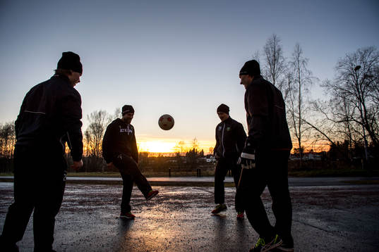 Färjestads Oskar Steen Jonas Holös Rasmus Asplund och