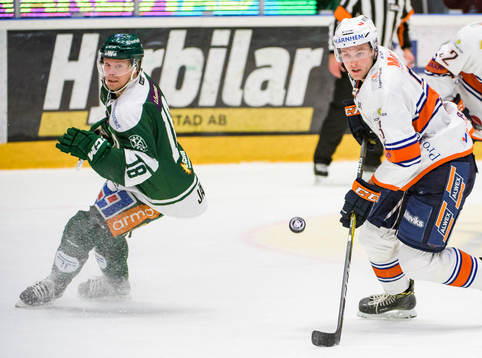Färjestads Andreas Jämtin och Växjös Oliver Bohm
