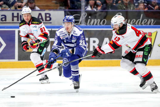 Leksands Tobias Forsberg och Malmö Redhawks Ilari Filppula