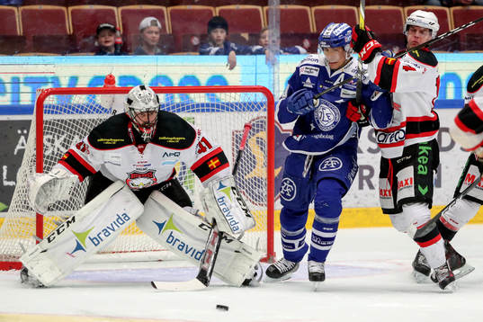 Malmö Redhawks målvakt Cristopher Nihlstorp och Noah