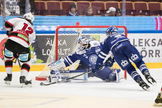 räddning av Leksands målvakt Henrik Haukeland Leksands