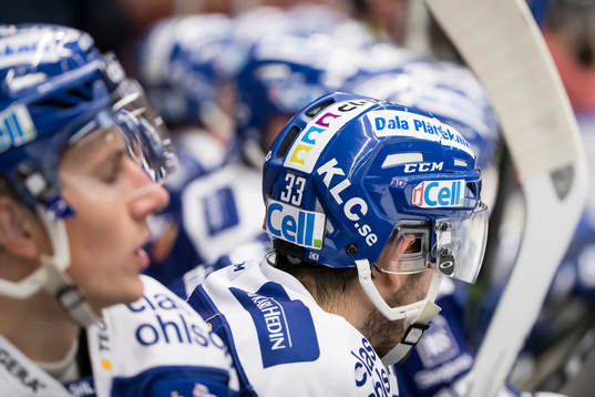 Leksands hjälm Markus Lauridsen i ishockeymatchen i SHL