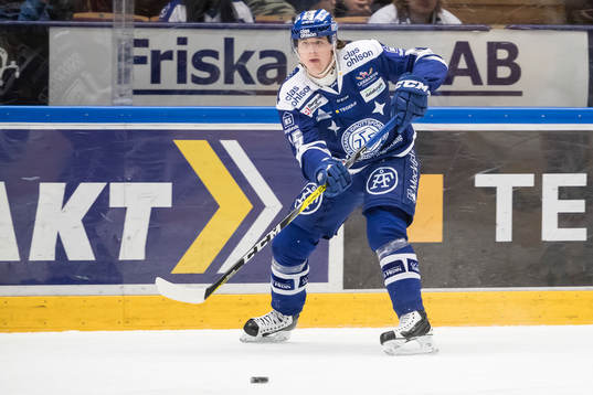 Leksands Johan Porsberger  i ishockeymatchen i SHL mellan