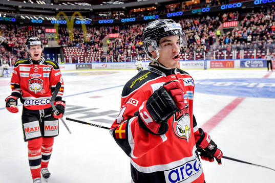 Malmö Redhawks Lukas Haudum jublar