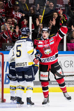 Malmö Redhawks Lukas Haudum jublar