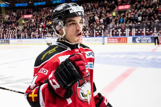 Malmö Redhawks Lukas Haudum jublar