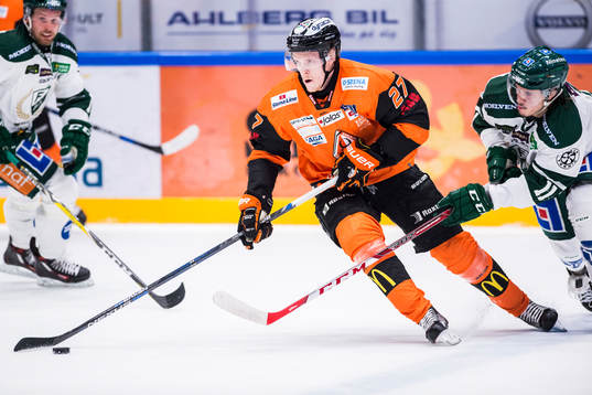 Karlskronas Henrik Nilsson och Färjestads Joakim Nygård i