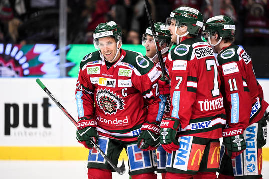 Frölundas Joel Lundqvist jublar