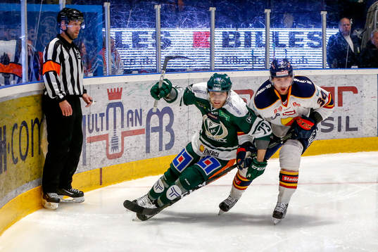 Färjestads Anton Grundel och Djurgårdens Daniel Brodin