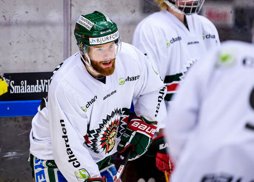 Frölundas Robin Figren på uppvärmningen
