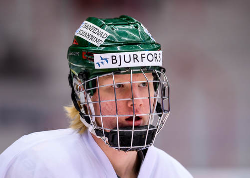 Frölundas Rasmus Dahlin på uppvärmningen