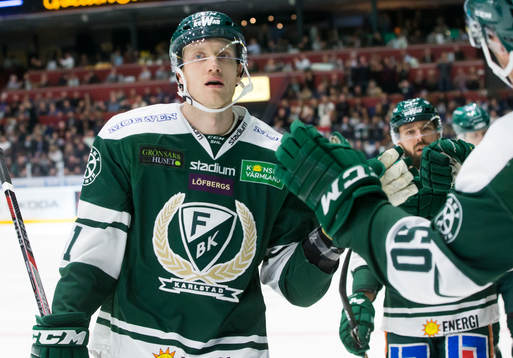 Färjestads Johan Ryno jublar