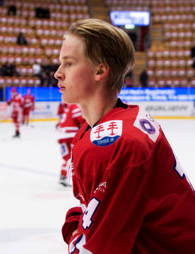 Timrås Elias Pettersson innan matchen i hockeyallsvenskan