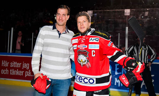 Malmö Redhawks Erik Forssell före ishockeymatchen i SHL